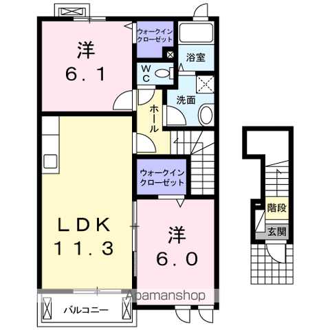 ラ・カーサ・ボニータ(2LDK/2階)の間取り写真