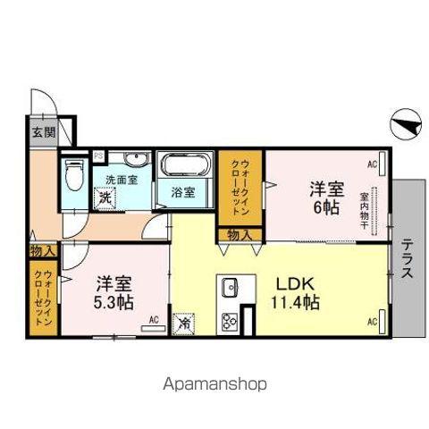 FORBITO MOZU(2LDK/1階)の間取り写真