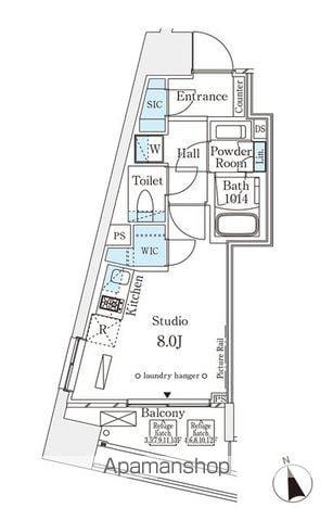 パークナードフィット南青山VISTA(ワンルーム/3階)の間取り写真