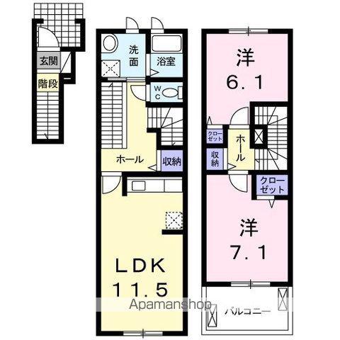 サンモール(2LDK/2階)の間取り写真
