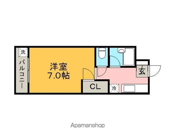 パジオン櫛原(1K/4階)の間取り写真