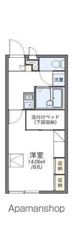 レオパレスセーヴェ(1K/1階)の間取り写真