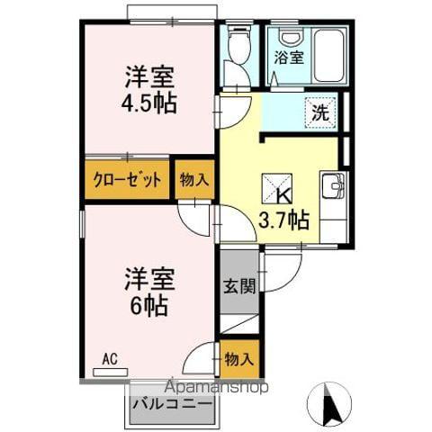 コーポ佐野 北棟(2K/1階)の間取り写真