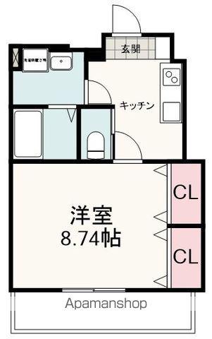 アヴェニール屋形町(1K/1階)の間取り写真