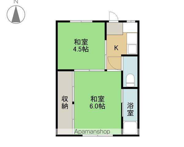 ビレッジハウス湯浅 1号棟(2K/3階)の間取り写真