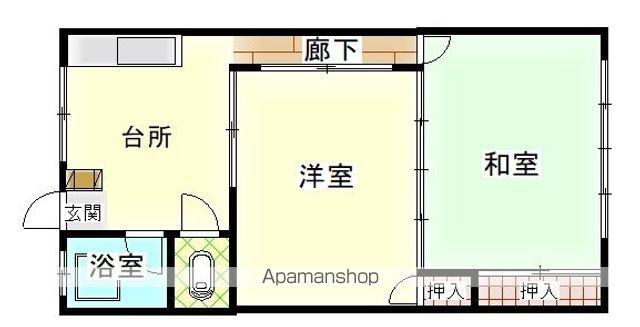 石田ビル(2K/1階)の間取り写真