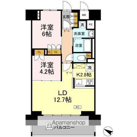 リーラ横浜川和町(2LDK/9階)の間取り写真