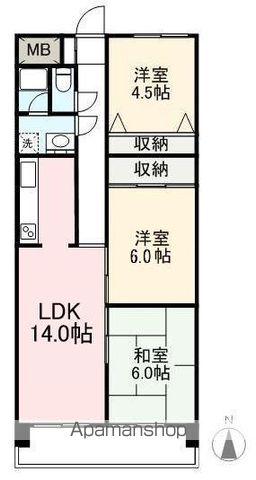 ガーデンセプト桜町(3LDK/5階)の間取り写真