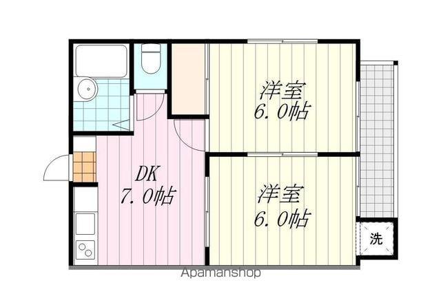 メゾン優(2DK/2階)の間取り写真