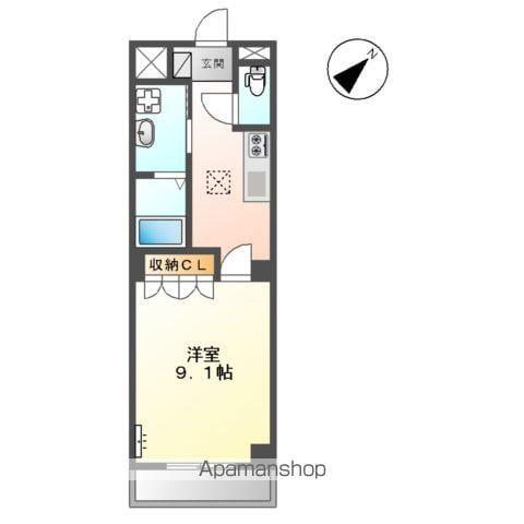 グリーングラス弐番館(1K/1階)の間取り写真