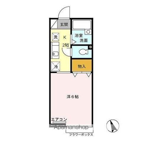 ピュアコート壱番館(1K/2階)の間取り写真