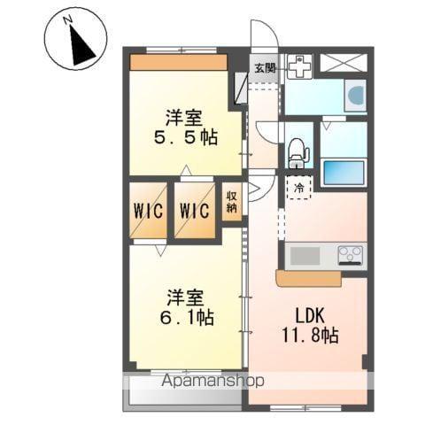 グランコスモA(2LDK/1階)の間取り写真