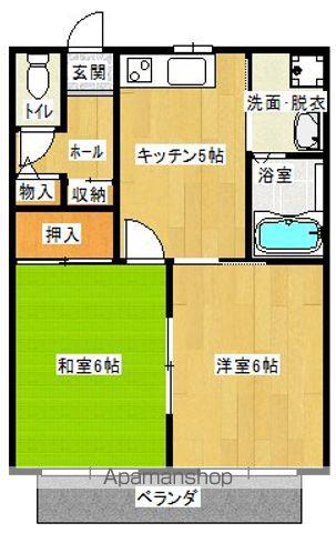 フォレストモールB(2K/2階)の間取り写真