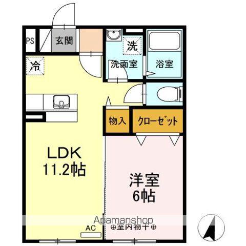 COLORARE(1LDK/1階)の間取り写真