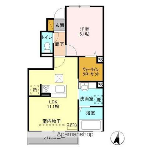 CREAII(1LDK/1階)の間取り写真