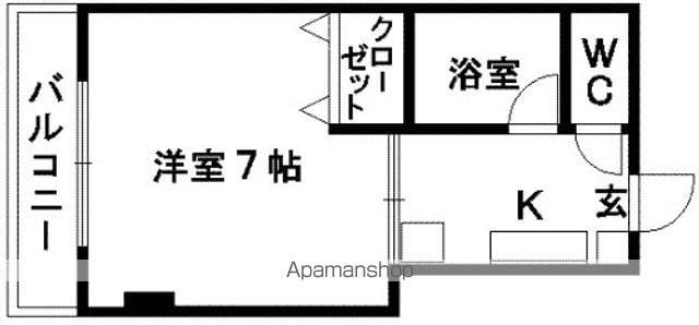 シャポー渡鹿(1K/1階)の間取り写真