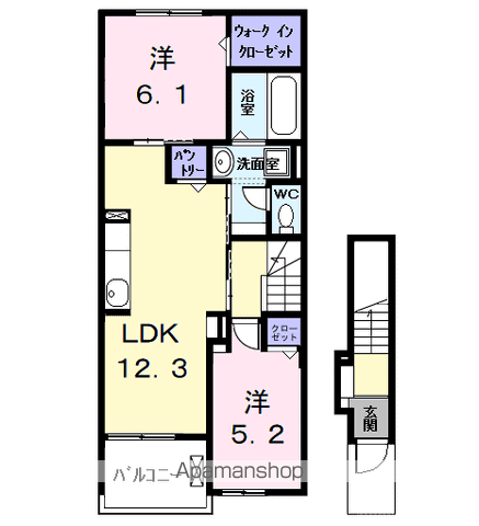 カーサみやびⅩ(2LDK/2階)の間取り写真