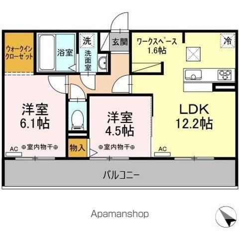 ヴィラ ウィステリア(2LDK/1階)の間取り写真