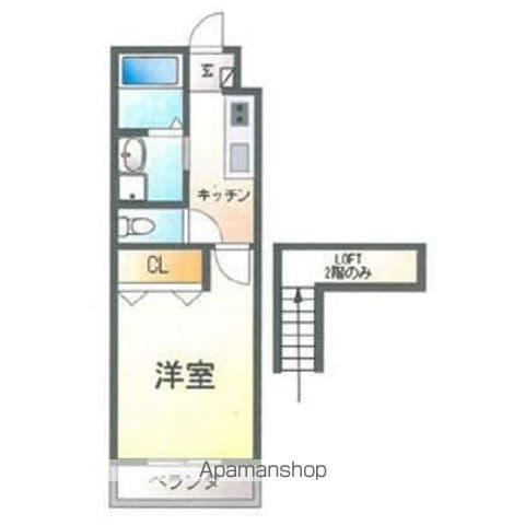 TOPHOUSE羽津2(1K/2階)の間取り写真