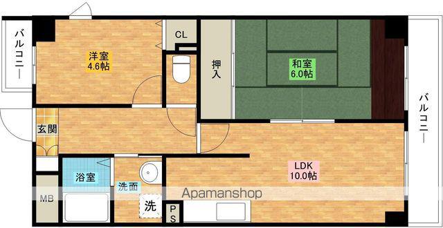 CHAMPS RIVIERE(2LDK/3階)の間取り写真