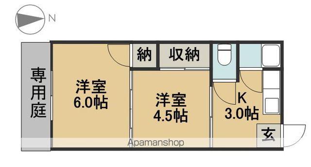 白菊荘(2K/1階)の間取り写真