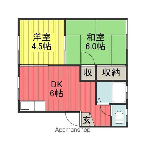 グランドハイツ(2DK/1階)の間取り写真