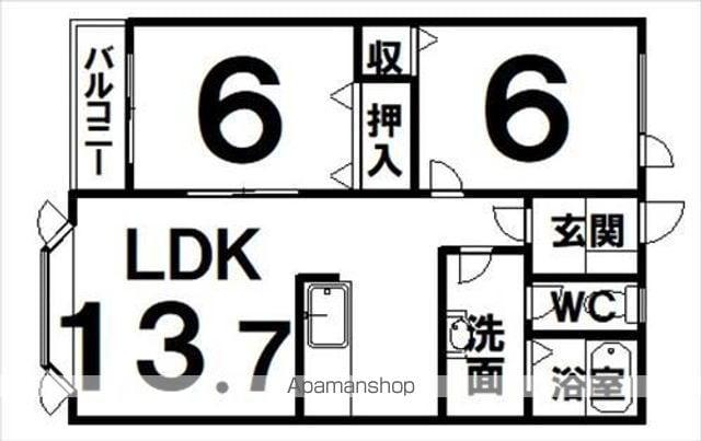シャトーマルセン(2LDK/1階)の間取り写真