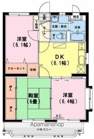 ユーミーいちまるⅡ(3DK/3階)の間取り写真