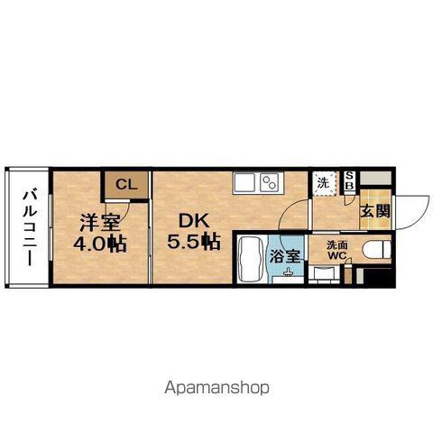 THEPARKHABIODOSHIN(1DK/10階)の間取り写真