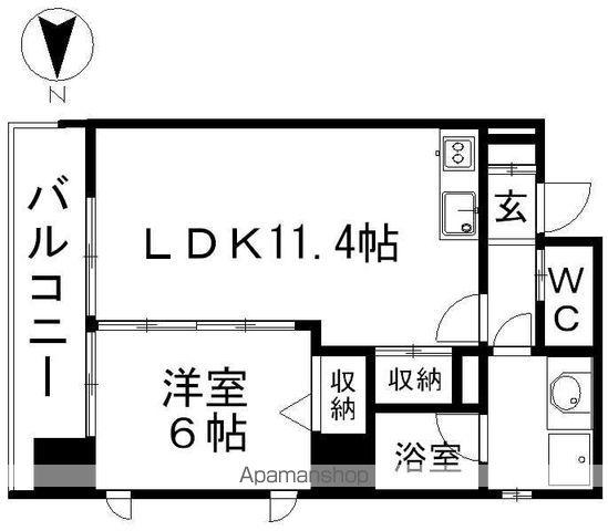 レインボーピア記念橋(1LDK/8階)の間取り写真