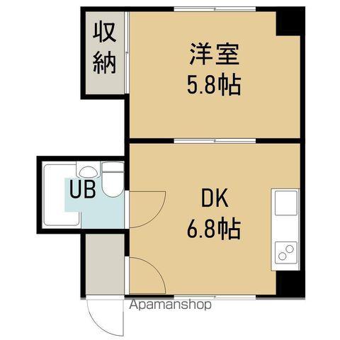 コーポ白鳥(1DK/2階)の間取り写真