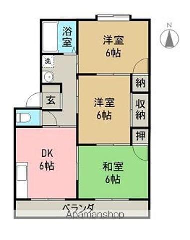 レジデンス庄内Ⅱ(3DK/2階)の間取り写真