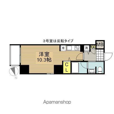 YZ KIMABULI(1K/10階)の間取り写真