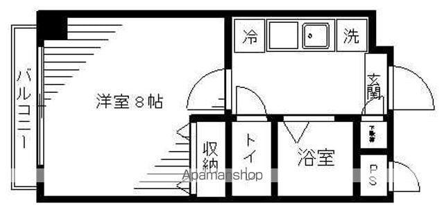 はちさんマンション(1K/1階)の間取り写真