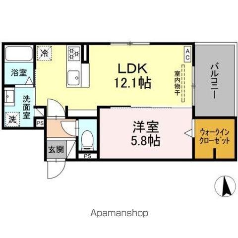 ニューヴィレッジII(1LDK/3階)の間取り写真