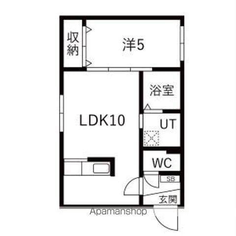 ルフェリ南郷(1LDK/1階)の間取り写真