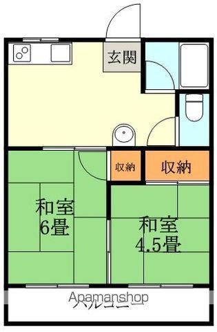 コーポ北島(2K/2階)の間取り写真