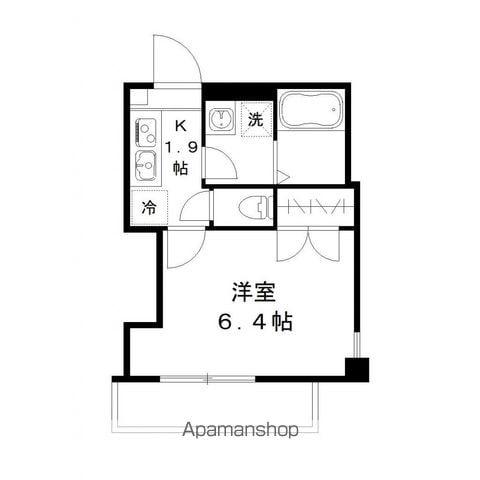 ディアマンテス新宿(1K/2階)の間取り写真