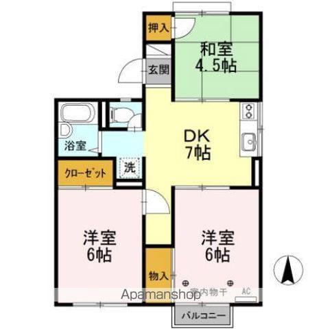 コーポ下河原 A棟(3DK/2階)の間取り写真