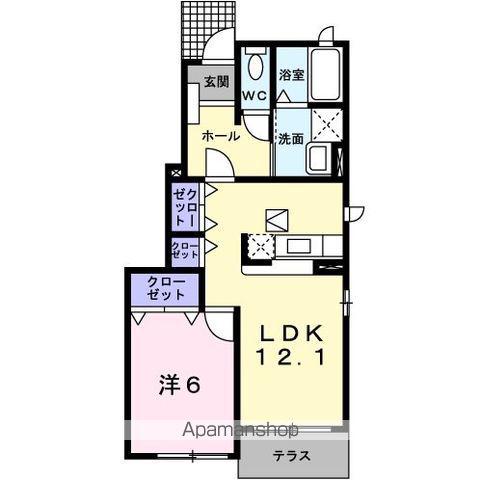 ブルックインパクトΑA(1LDK/1階)の間取り写真