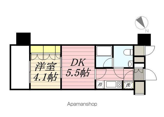 ラグジュアリーアパートメント横浜黄金町(2K/2階)の間取り写真