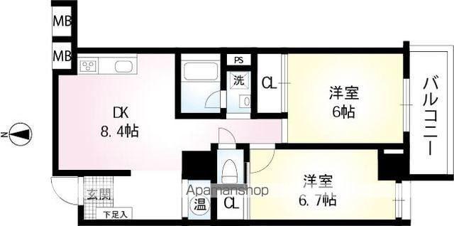 メゾン富士見ヶ丘(2DK/3階)の間取り写真