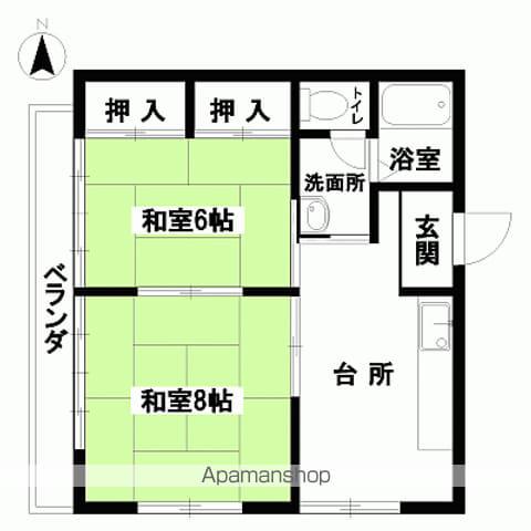 メゾンタカトップ(2DK/2階)の間取り写真