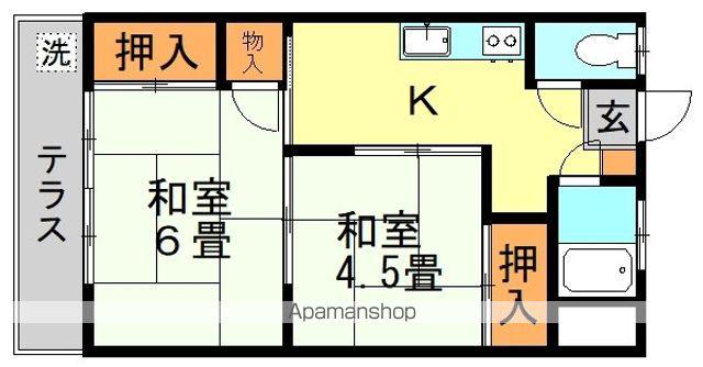 高美荘(2K/1階)の間取り写真