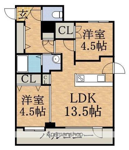 ピュア東彩館II(2LDK/6階)の間取り写真