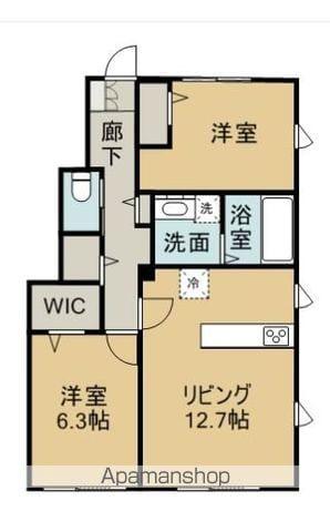 三光レジデンス(2LDK/1階)の間取り写真