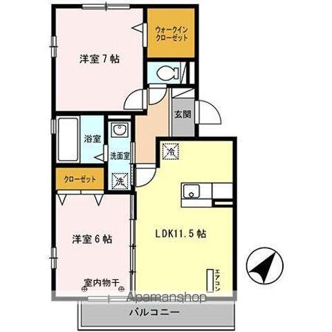 ジョイアポスト A(2LDK/2階)の間取り写真