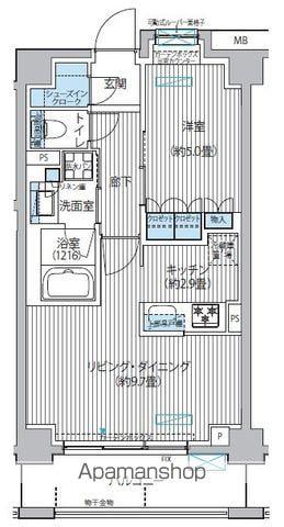 メゾンカルム市谷仲之町(1LDK/2階)の間取り写真