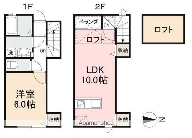 ヴィラアンソレイエ高松東(1LDK/1階)の間取り写真