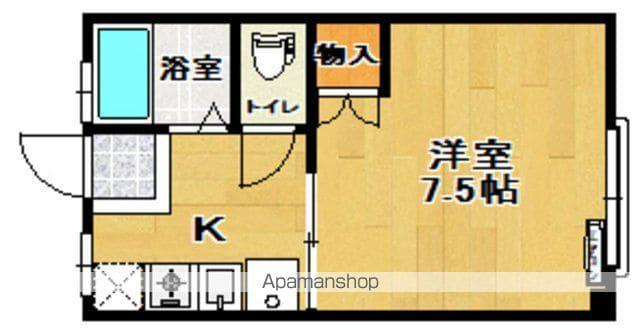 パレス安積Ⅱ(1K/2階)の間取り写真